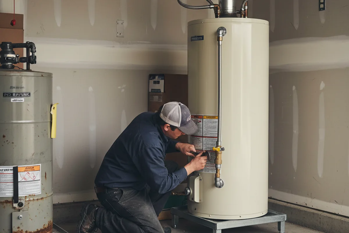 Water heater and shutoff valve replacement in Campbell Hall