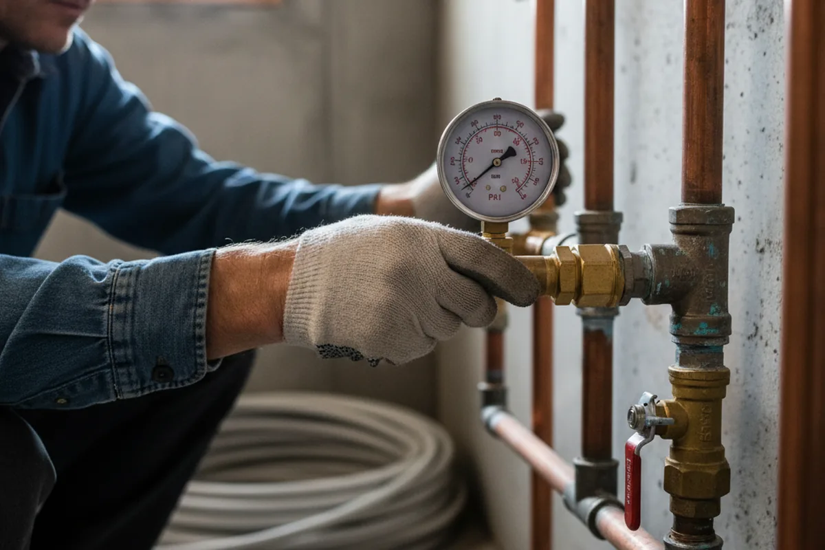Pressure testing a repaired line during Water Line Repair in Campbell Hall